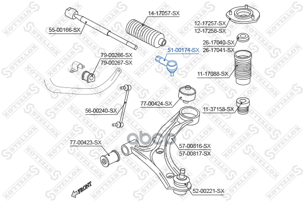 Наконечник рулевой Suzuki Grand Vitara 05> Stellox арт. 5100174SX