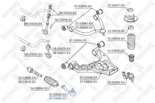 наконечник рулевой правый KIA Sorento 02> Stellox арт. 5153006SX