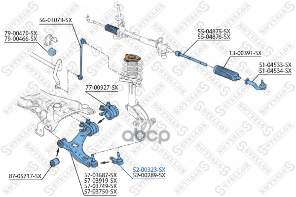 Опора шаровая Ford Focus 04>/Focus C-Max 03>, Volvo S40/V50 04> Stellox арт. 5200323SX