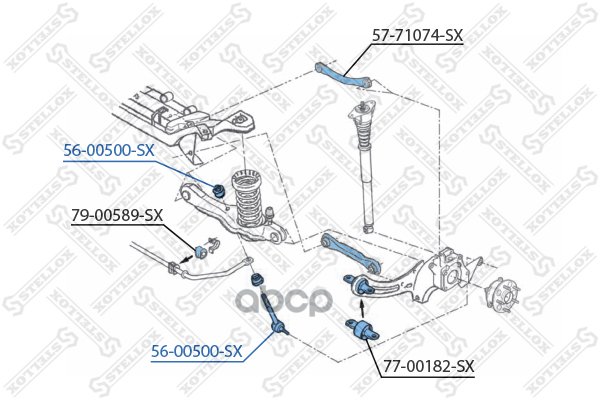 Тяга стабилизатора заднего Ford Kuga 2.0TDCi-2.5 4x4 08> Stellox арт. 5600500SX