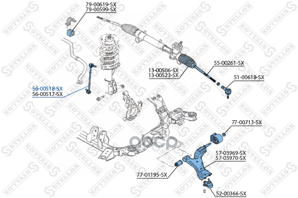 Тяга стабилизатора переднего Opel Antara, Chevrolet Captiva 2.0-3. Stellox арт. 5600518SX