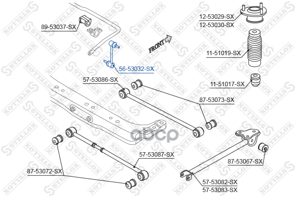 Тяга стабилизатора заднего KIA Cerato 04> Stellox арт. 5653032SX