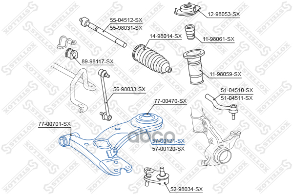Рычаг левый Toyota RAV 4 II/III all 00> Stellox арт. 5700121SX