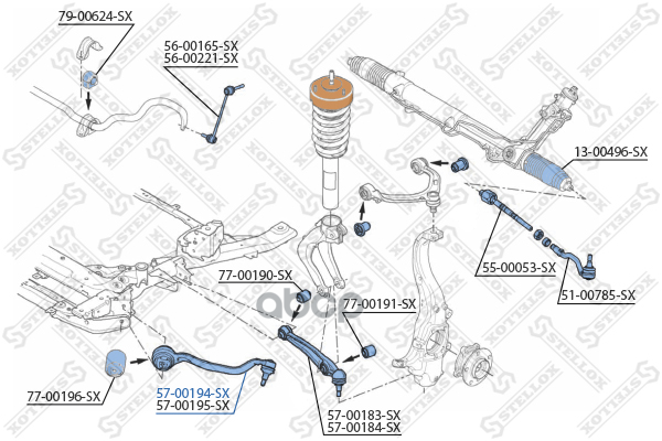 Рычаг левый BMW E70/E71 07> Stellox арт. 5700194SX