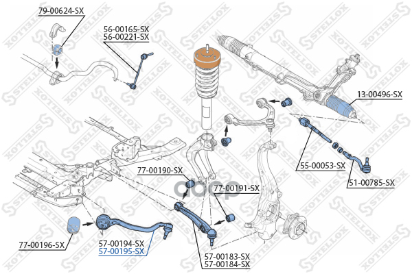 рычаг правый  5700195SX Stellox арт. 5700195SX