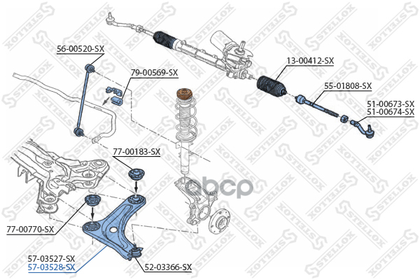 Рычаг Правый  5703528Sx Stellox арт. 5703528SX