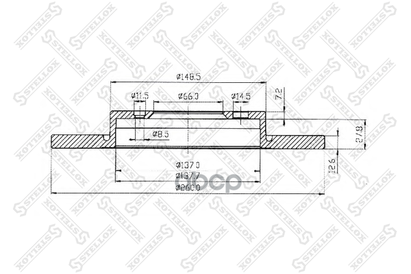 Диск Тормозной Передний Bmw E30 1.6-1.8 M10/M40 82-92 Stellox 6020-1516-Sx Stellox арт. 60201516_SX