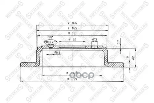 Диск Тормозной Зад. Honda Civic 1.6 92> Stellox 6020-2621-Sx Stellox арт. 60202621_SX