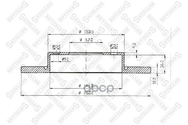 Диск Торм. Пер. Mb W168 1.4-1.7Cdi 97> | Перед | Stellox арт. 60203345SX