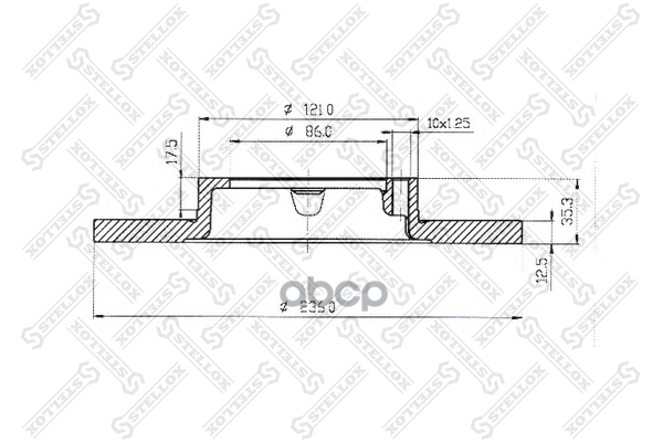 Диск тормозной передний Daewoo Matiz 0.8/1.0 98> Stellox арт. 60205001SX