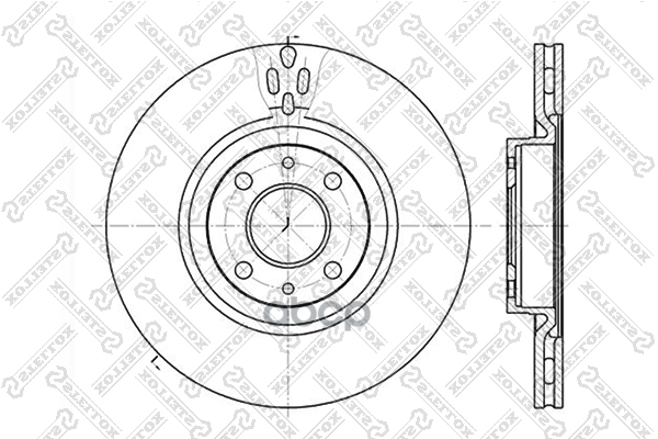 Диск тормозной передний Alfa Romeo 155, Fiat Croma 2.0T/2.5TDi 9 Stellox арт. 60209923VSX