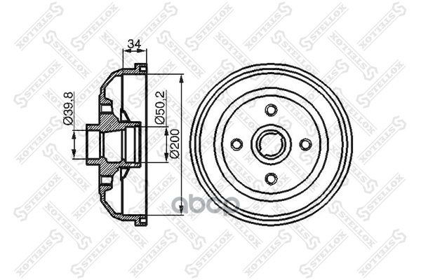 Барабан Торм. Opel Corsa 1.0-1.7D 93> С | Зад | Stellox арт. 60253613SX