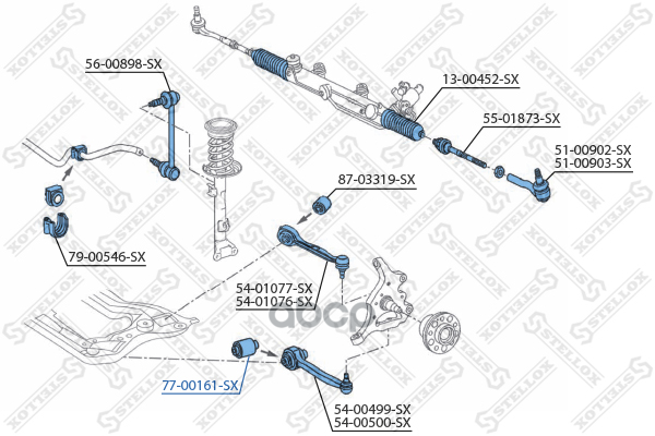 сайлентблок рычага нижнего  7700161SX Stellox арт. 7700161SX