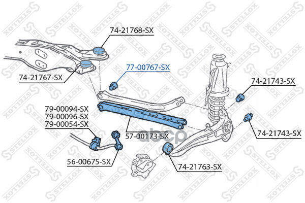 С/Б Зад. Рычага Opel Vectra All 95-02 | Прав/Лев | Stellox арт. 7700767SX