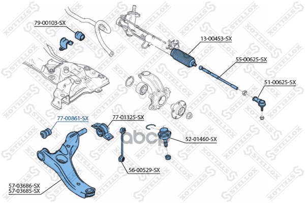 Сайлентблок Рычага Передний 7700861Sx Stellox арт. 7700861SX