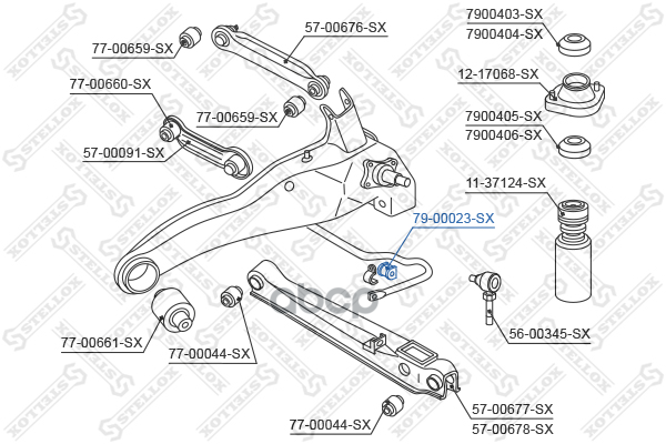 Втулка стабилизатора заднего центральная Mitsubishi Lancer CS1A/CS Stellox арт. 7900023SX