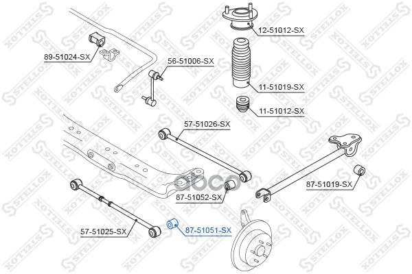 Сайлентблок зад. рычага зад. Hyundai Coupe 01> Stellox арт. 8751051SX