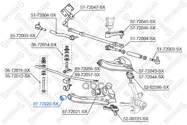 Сайлентблок Рычага Нижнего Передний  8772020Sx Stellox арт. 8772020SX