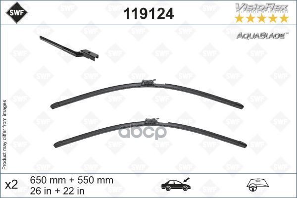 Щетки Стеклоочистителя Aquablade С Подогревом 650+550Мм | Перед | Swf арт. 119124