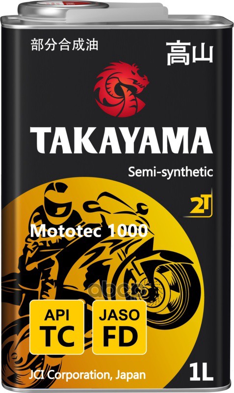 Масло моторное полусинтетическое Mototec 1000 2T TC 1л TAKAYAMA арт. 605570