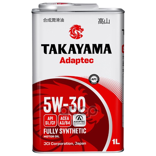 TAKAYAMA Масло моторное Takayama Adaptec 5W-30 синтетическое 1 л 6056095