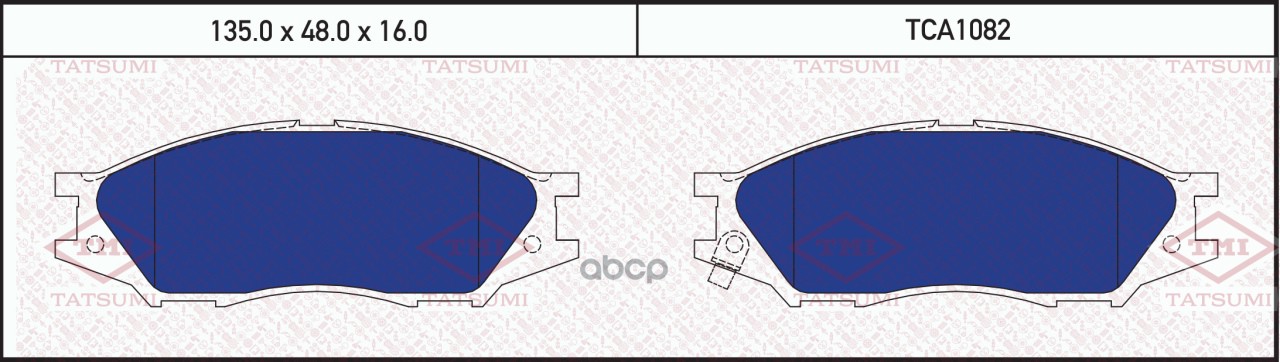 Колодки тормозные дисковые передние NISSAN Almera/Classic/Sunny 99- TCA1082 TATSUMI арт. TCA1082