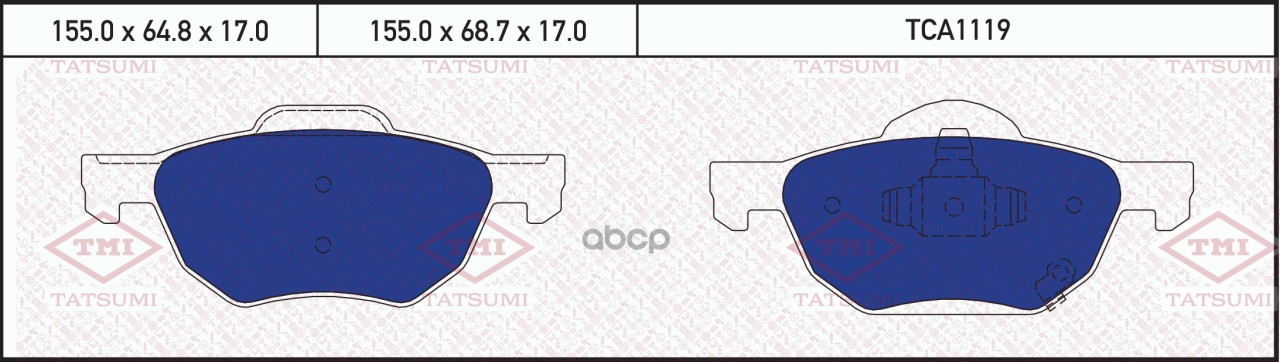 Колодки тормозные дисковые передние TATSUMI арт. TCA1119