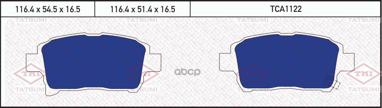 Колодки тормозные дисковые передние TATSUMI арт. TCA1122