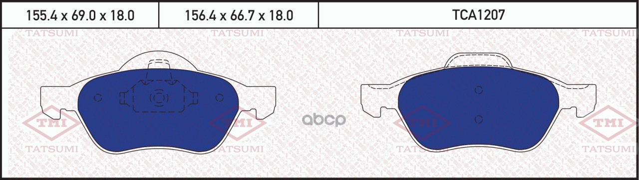 Колодки тормозные дисковые передние TATSUMI арт. TCA1207