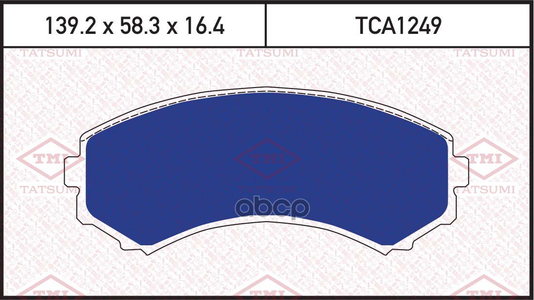 Колодки тормозные дисковые передние MITSUBISHI Pajero 93-MAZDA MPV 93- TCA1249 TATSUMI арт. TCA1249