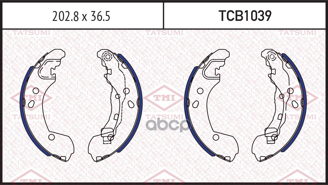 Колодки тормозные барабанные TATSUMI арт. TCB1039