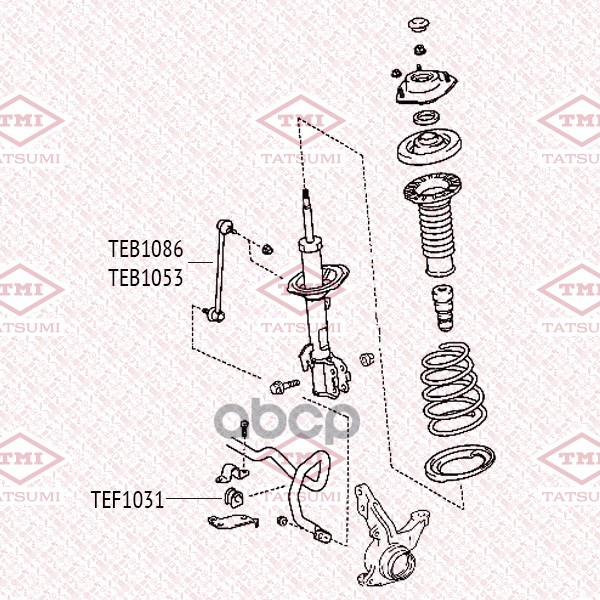 Тяга стабилизатора передняя L/R TOYOTA RAV4 01- TEB1053 TATSUMI арт. TEB1053
