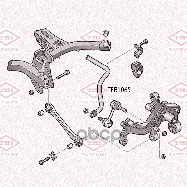 Тяга стабилизатора задняя L/R AUDI A3/A4/TT 03-SKODA Octavia/Superb/Yeti 04-VW Passat/CC/Golf/Jetta/Tiguan/Touran 03- TEB1065...