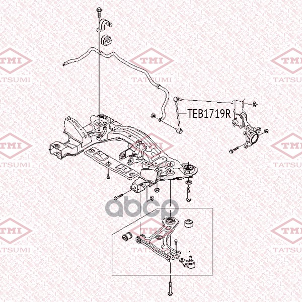 Тяга стабилизатора передняя R TATSUMI арт. TEB1719R