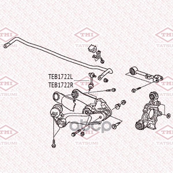 Тяга стабилизатора задняя R TATSUMI арт. TEB1722R