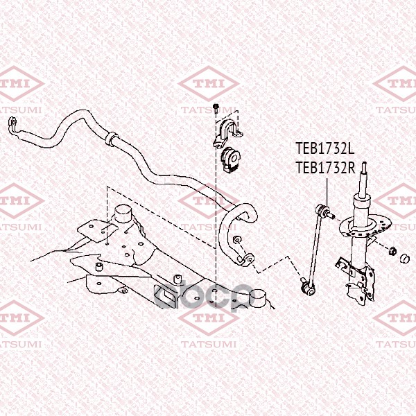 Тяга стабилизатора передняя R TATSUMI арт. TEB1732R