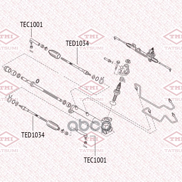 Наконечник рулевой тяги L/R NISSAN X-Trail 00- TEC1001 TATSUMI арт. TEC1001