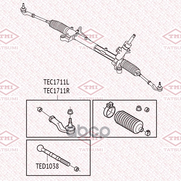 Тяга рулевая L/R VOLVO C30/C70/S40/V50 06- TED1038 TATSUMI арт. TED1038