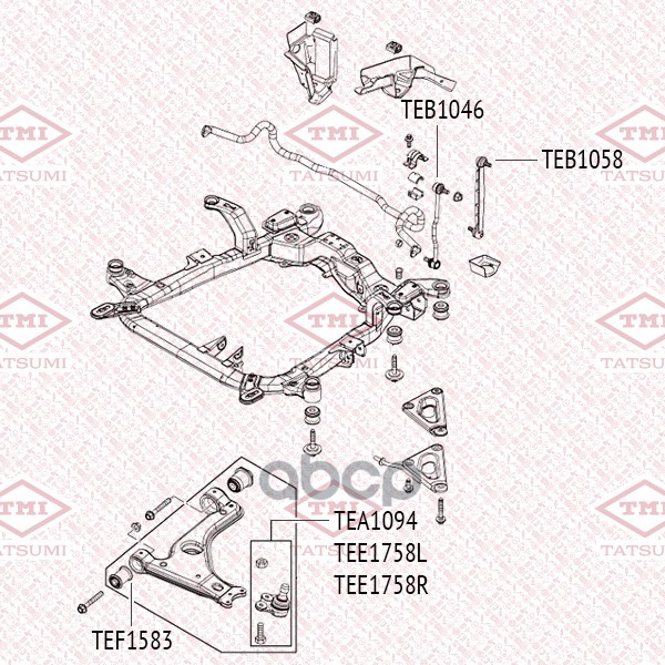 Рычаг передней подвески нижний L TATSUMI арт. TEE1758L