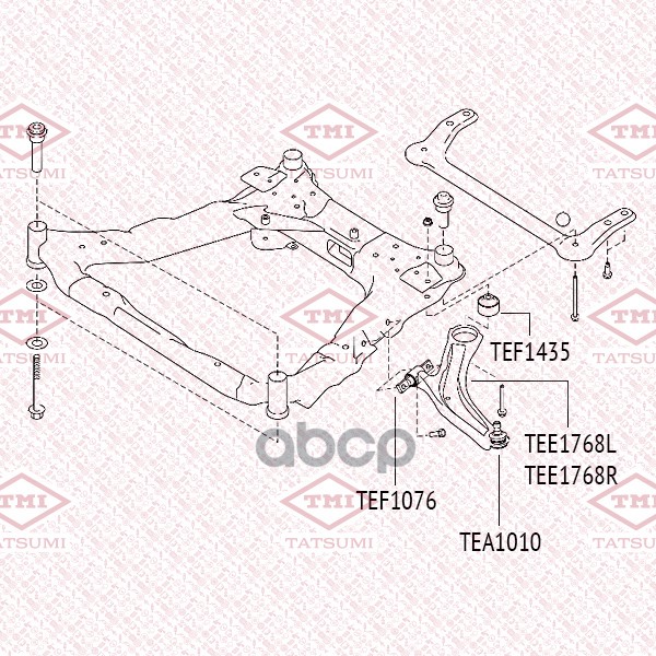 Рычаг передней подвески нижний L NISSAN Qashqa/X-Trail 07-RENAULT Koleos 08- TEE1768L TATSUMI арт. TEE1768L