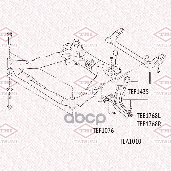 Рычаг передней подвески нижний R NISSAN Qashqa/X-Trail 07-RENAULT Koleos 08- TEE1768R TATSUMI арт. TEE1768R