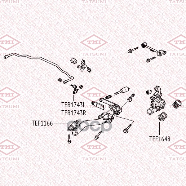 Комплект Сайлентблоков Рычага | Зад Лев | TATSUMI арт. TEF1166