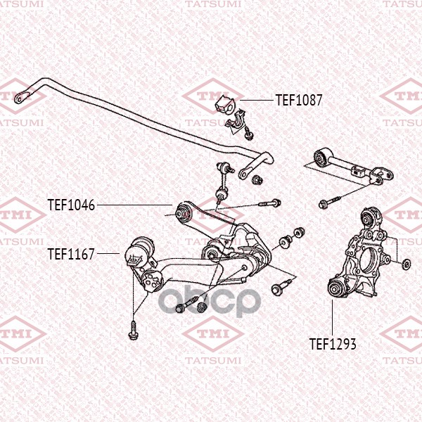 Сайлентблок заднего поперечного рычага TATSUMI арт. TEF1293