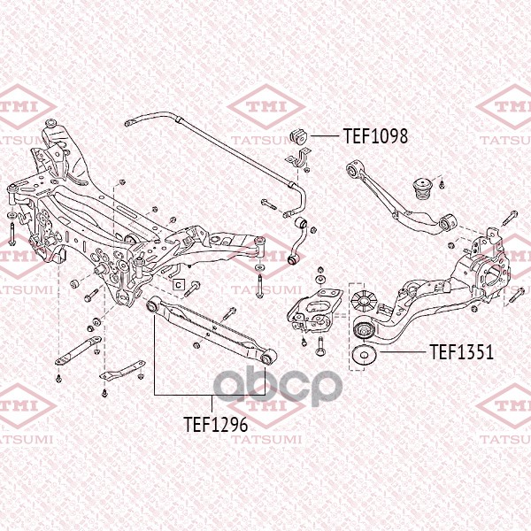 Сайлентблок заднего поперечного рычага TATSUMI арт. TEF1296