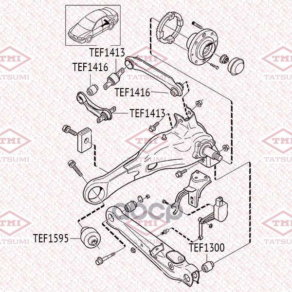 Сайлентблок заднего поперечного рычага TATSUMI арт. TEF1413