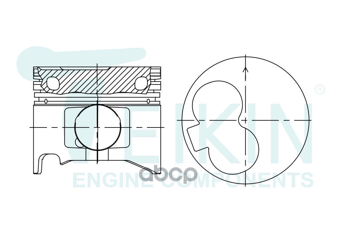 Поршень (0.5/ к-т 4 шт) Toyota Hiace 93-04 / Land Cruiser Prado 96-02 1KZT;1KZTE TEIKIN арт. 46283 050