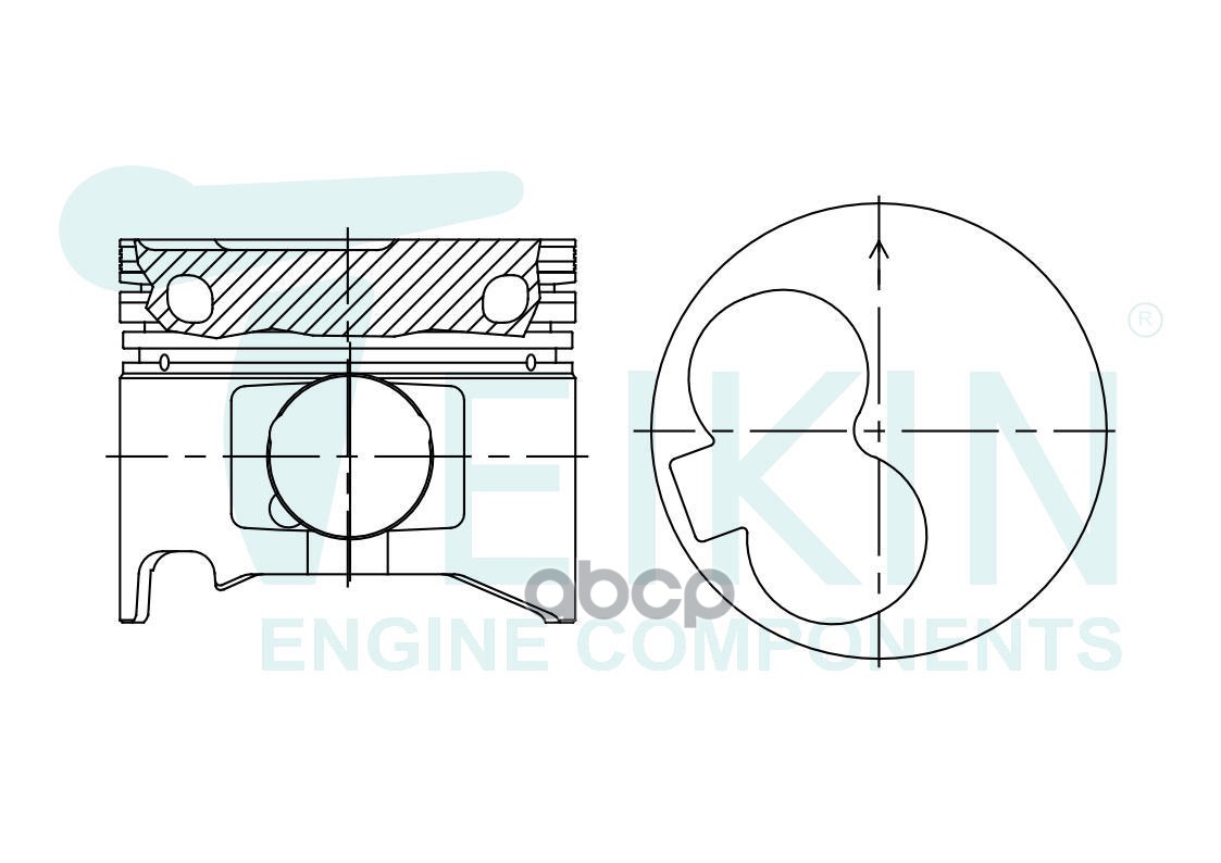 Поршень (к-т 4 шт без охлаждения) TOYOTA SURF/PRADO 1KZ-TE 96- TEIKIN арт. 46283 STD