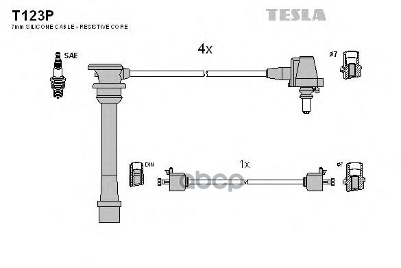 Провода высоковольтные компл. Toyota TESLA T123P TESLA арт. T123P