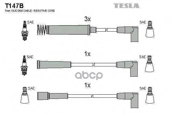 Комплект Проводов Зажигания T147b TESLA арт. T147B