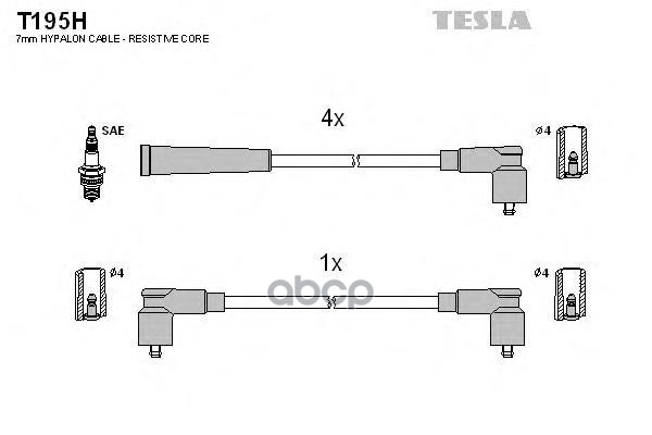 Провода высоковольтные компл. Skoda TESLA T195H TESLA арт. T195H